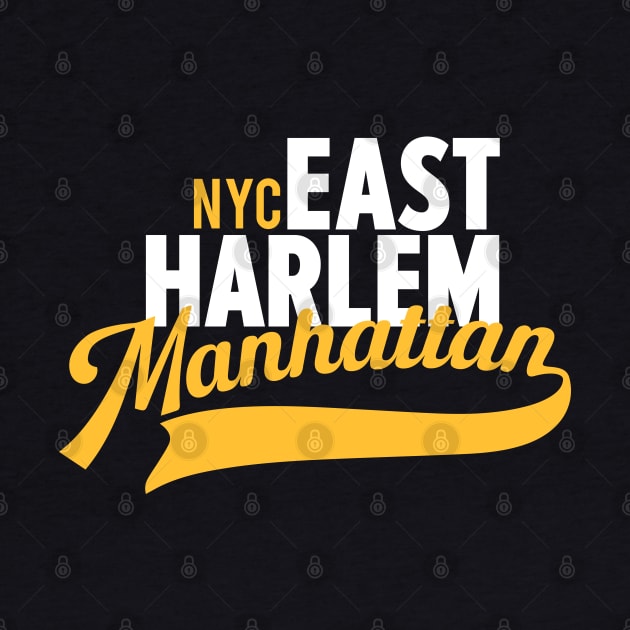 East Harlem Manhattan Minimal Typo Art - T-Shirt & Apparel Design by Boogosh